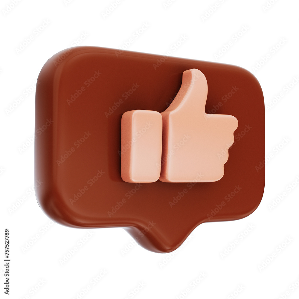 Icone 3d like de chocolate - botão curtir 3d - elementos 3d Páscoa - chocolate 3d render Icone 3d like de chocolate - botão curtir 3d - elementos 3d Páscoa - chocolate 3d render