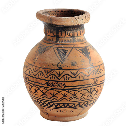 Iraqi Mesopotamian Pottery, transparent background, isolated image, generative AI
