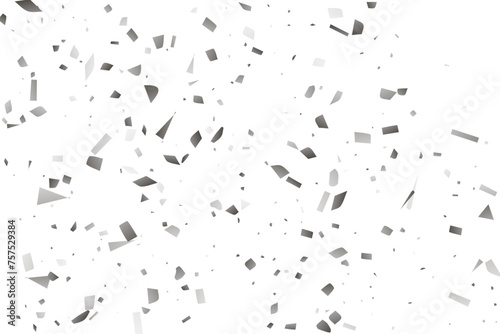 Silver glitter confetti on a white background. Decorative element.