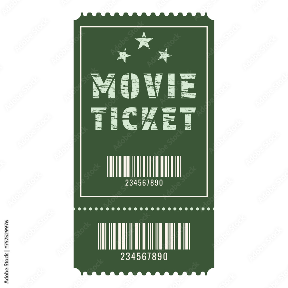 Vector retro ticket in retro style with barcode. Vector retro ticket in retro style with barcode.