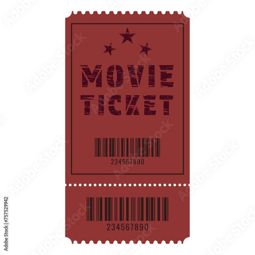 Foto Vector retro ticket in retro style with barcode.