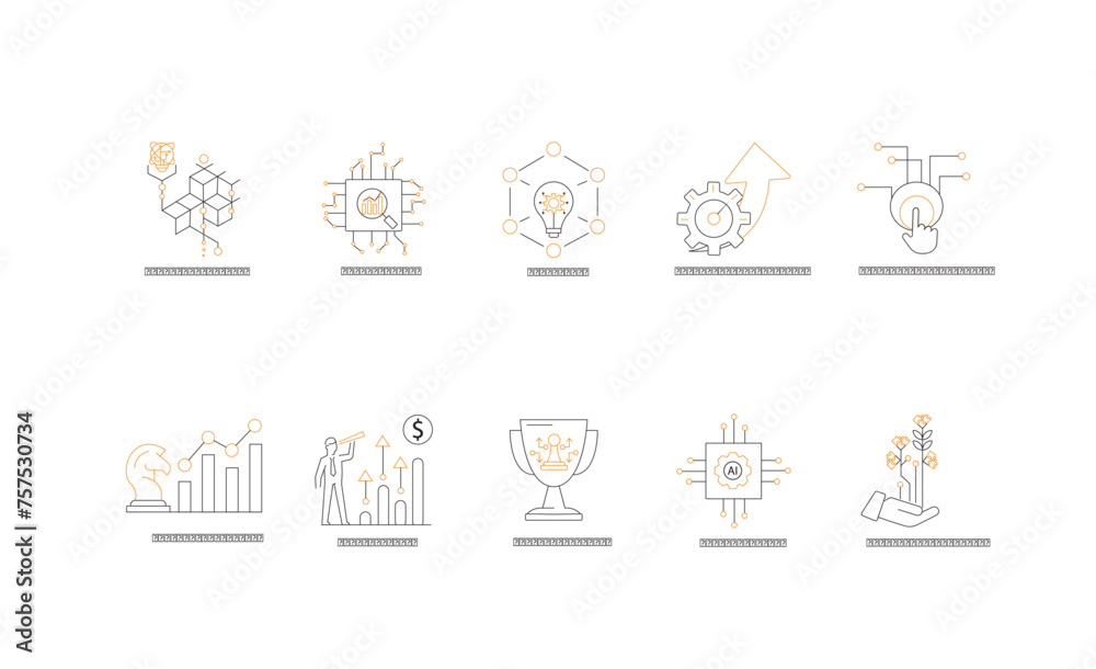 Naklejka premium Data Analysis Icons: Powering Business Innovation.
