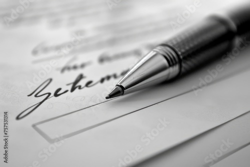 Signing Business Contracts with Pen on Paper - Signature Line for Legal Agreements, Corporate Acquisition, Partnership, and Employment