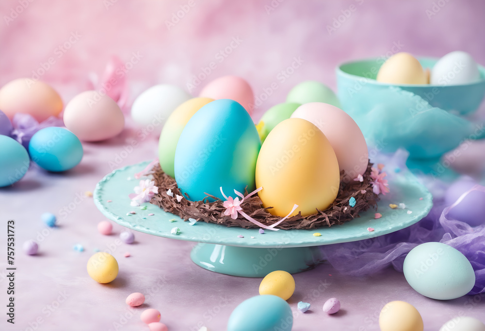 Colorful painted easter eggs Colorful painted easter eggs