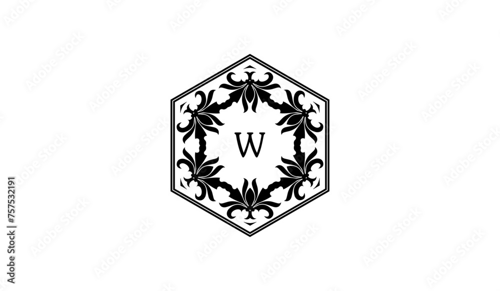 illustration of an ornament alphabetical logo illustration of an ornament alphabetical logo