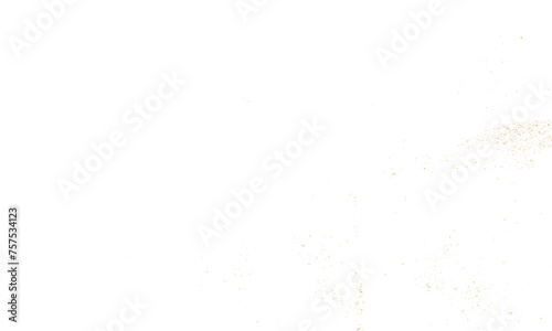 Golden glitter confetti falling down on transparent background. Vector illustration.