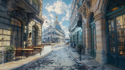 Charming Paris: Street Cafés and Cobblestone Alleys © Martin Studio