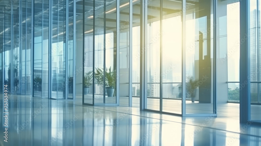 Blurred Glass Wall of Modern Business Office Building Blurred Glass Wall of Modern Business Office Building
