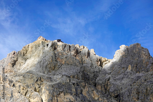 Autumn landscape in the Dolomites Alps, Falzarego pass, Cortina d'Ampezzo, Dolomiti, Italy, Europe. 