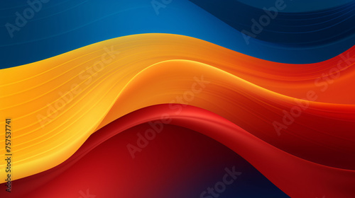 Abstract background yellow blue red color flow grainy wave dark noise texture cover header wallpaper design