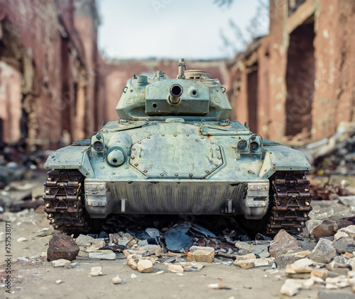 Tank In A Ruined City