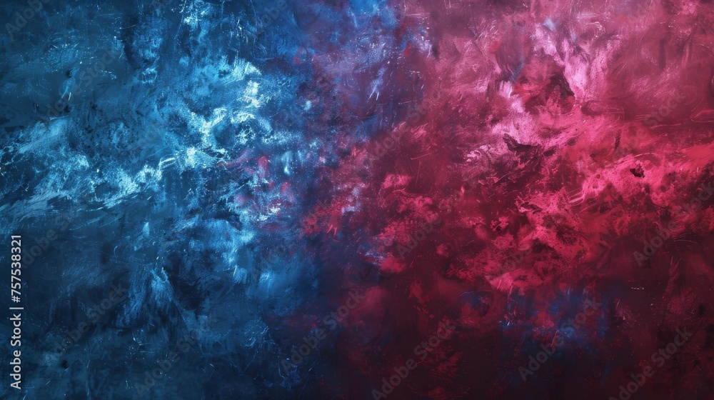 Dynamic crimson and sapphire blue textured background, symbolizing energy and intellect.