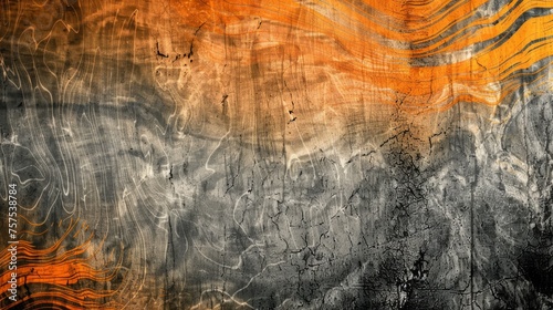 Dynamic orange and charcoal grey textured background, symbolizing energy and stability.