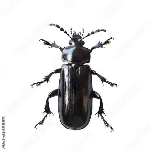 Overhead Perspective of a Striking Beetle Against a Clean White Background Generative AI © SOUND OF RAIN