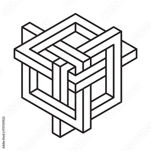Abstract shapes icon isolated on white background. Vector illustration.