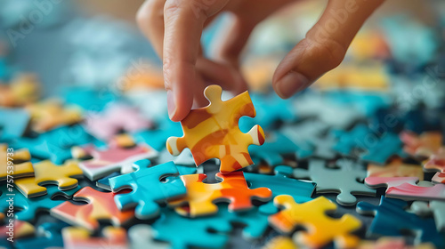 A person assembling a puzzle, symbolizing integration and optimization in business workflows