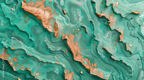 Exotic jade green and coral textured background, symbolizing vitality and adventure.