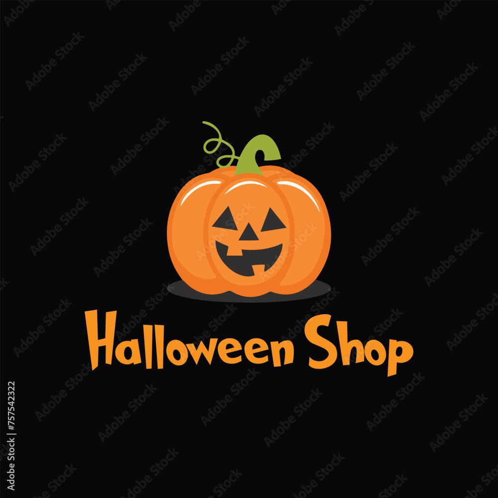 Halloween shop logo design vector Halloween shop logo design vector