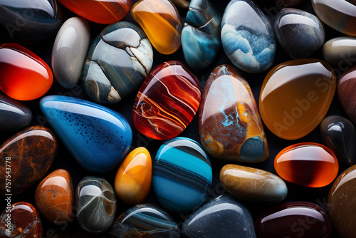 smooth colorful stones super macro сreated with Generative Ai