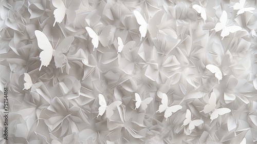 Wallpaper Mural an abstract and creative wall design featuring a swarm of delicate white butterflies in flight. The composition showcases the ethereal beauty of these butterflies SEAMLESS PATTERN Torontodigital.ca