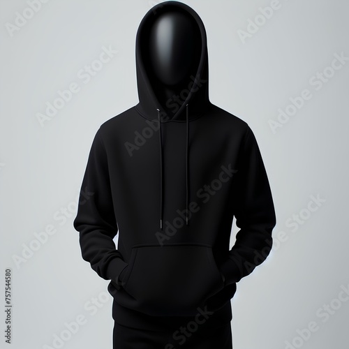 silhouette of a man in a hoodie isolated on black or white background 