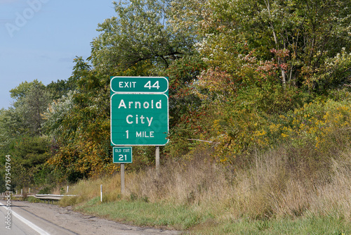 exit 44 (old exit 21) off of I-70 for Arnold City Pennsylvania