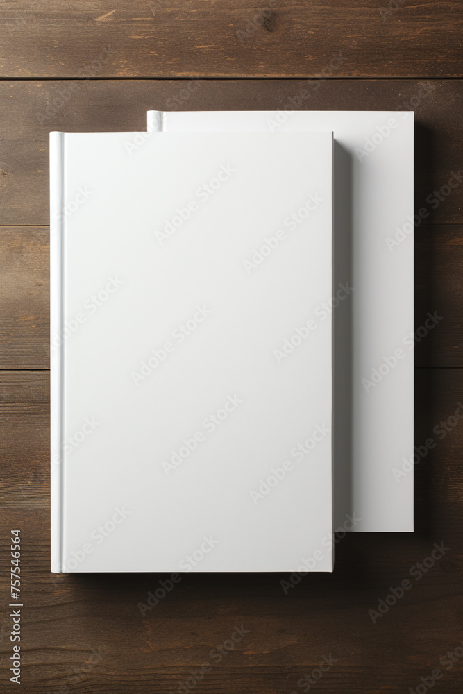 mockup of a blank cover white book with a simple color background сreated with Generative Ai