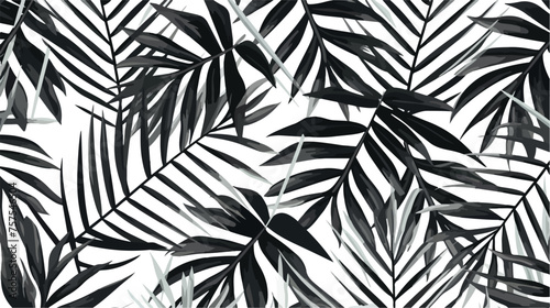 Print summer exotic jungle plant tropical palm leaves