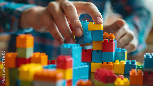 A person constructing a complex structure with building blocks, illustrating building robust systems in business processes