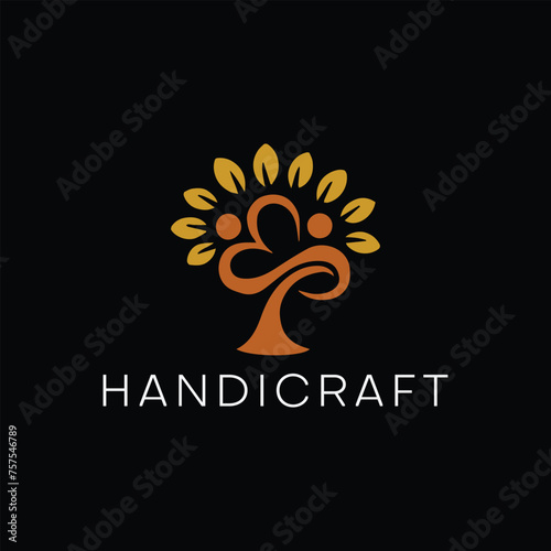 handicraft decoration store logo design vector