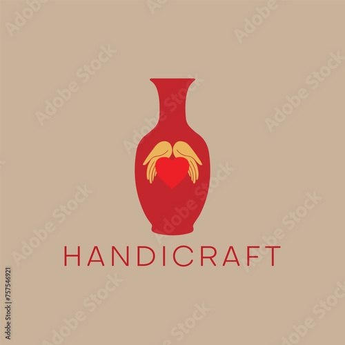 handicraft decoration store logo design vector