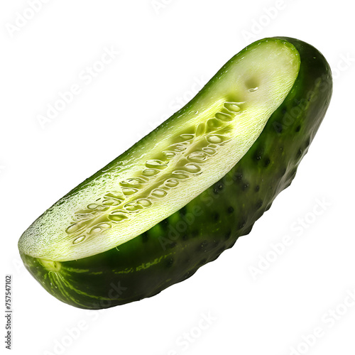 Refreshing Cucumber Slice - Healthy Vegetable Ingredient for Salads and Snacks - Isolated on a Transparent Background