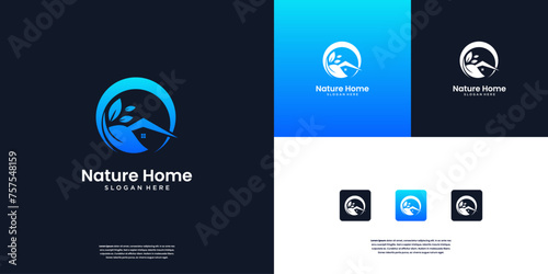 Beauty nature home logo design inspiration. symbol for real estate, house, construction, architecture, apartment and etc.