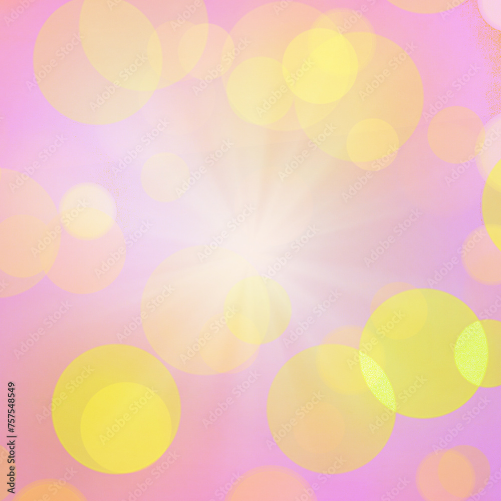 Pink yellow bokeh background For banner, poster, social media, ad and various design works