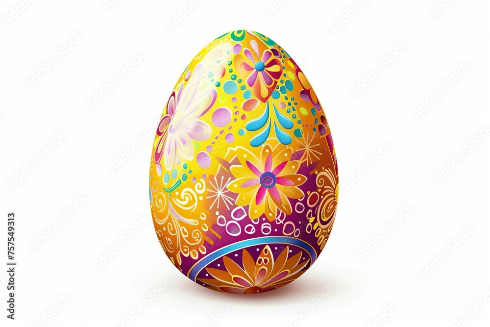 Illustration of painted decorated easter egg on white background Illustration of painted decorated easter egg on white background