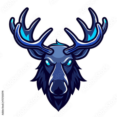 Vector esports logotype moose on white background, logo moose, icon moose, sticker moose, symbol moose, emblem moose, deer, antler