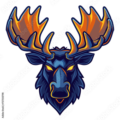 Vector esports logotype moose on white background, logo moose, icon moose, sticker moose, symbol moose, emblem moose, deer, antler