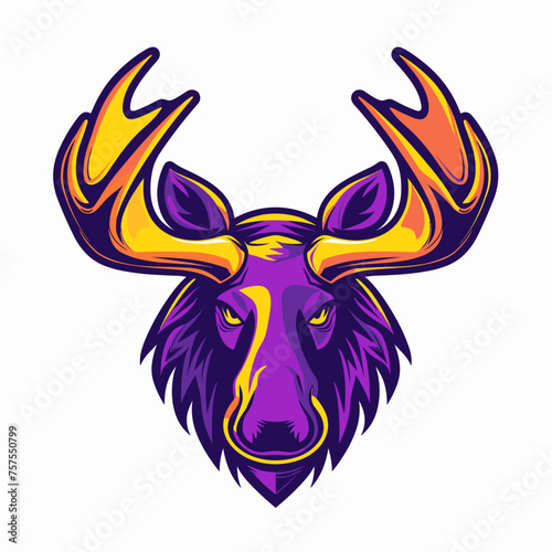 Vector esports logotype moose on white background, logo moose, icon moose, sticker moose, symbol moose, emblem moose, deer, antler