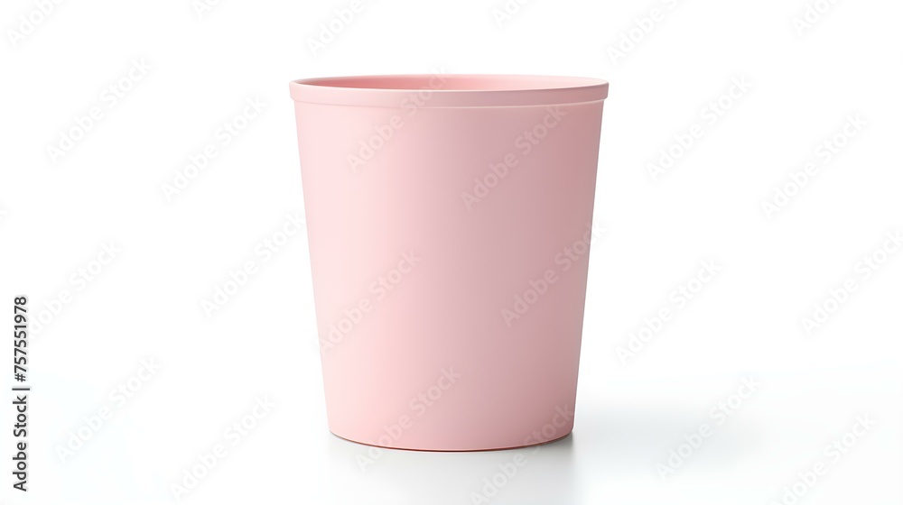 Blush Paper Bin on a white Background. Office Template with Copy Space Blush Paper Bin on a white Background. Office Template with Copy Space