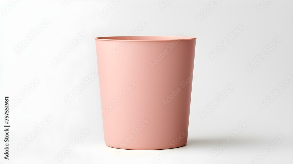 Blush Paper Bin on a white Background. Office Template with Copy Space Blush Paper Bin on a white Background. Office Template with Copy Space