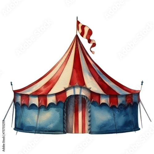 Watercolor Drawing of a Circus Tent