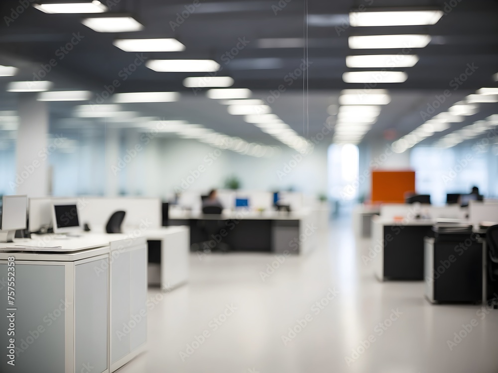 Blurred image of modern office, generative AI Blurred image of modern office, generative AI