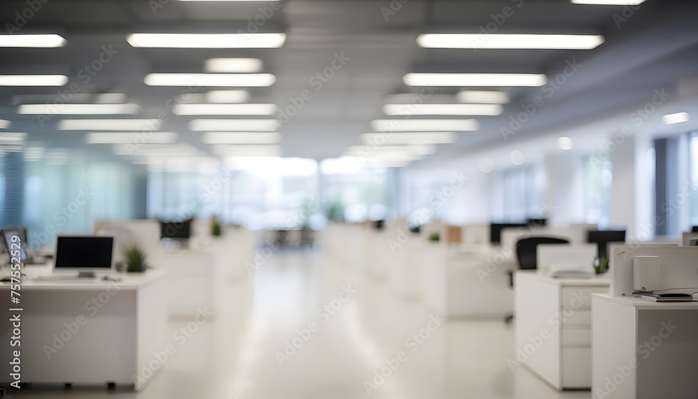 Blurred image of modern office, generative AI