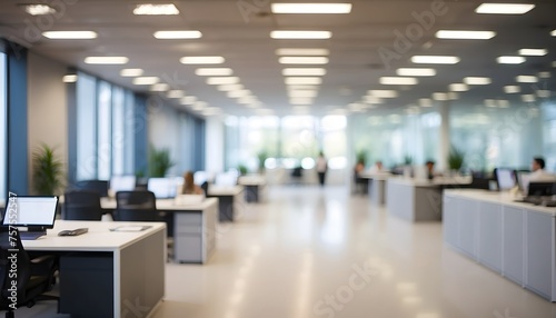 Blurred image of modern office, generative AI © Zohaib