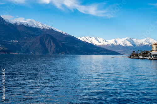 Fototapeta Naklejka Na Ścianę i Meble -  Tourist destination small medieval village of Bellagio with hilly narrow streets and luxurious villas, holiday destination on Lake Como, Italy