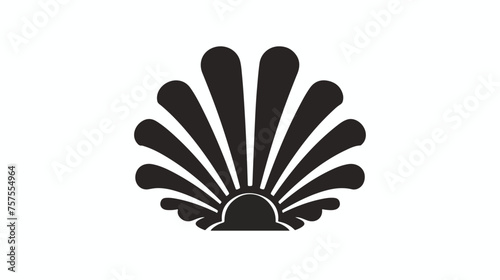 Shell vector icon logo illustration. Scallop shellf