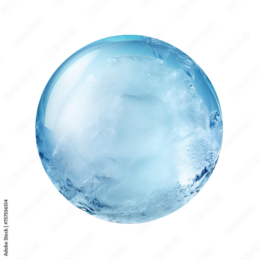 Round Ice cube isolated on white or transparent background Round Ice cube isolated on white or transparent background
