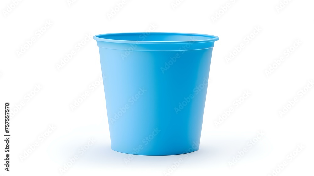 Light Blue Paper Bin on a white Background. Office Template with Copy Space Light Blue Paper Bin on a white Background. Office Template with Copy Space