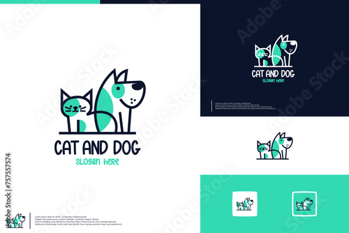 cat and dog , for pet store , cute logo design inspiration.