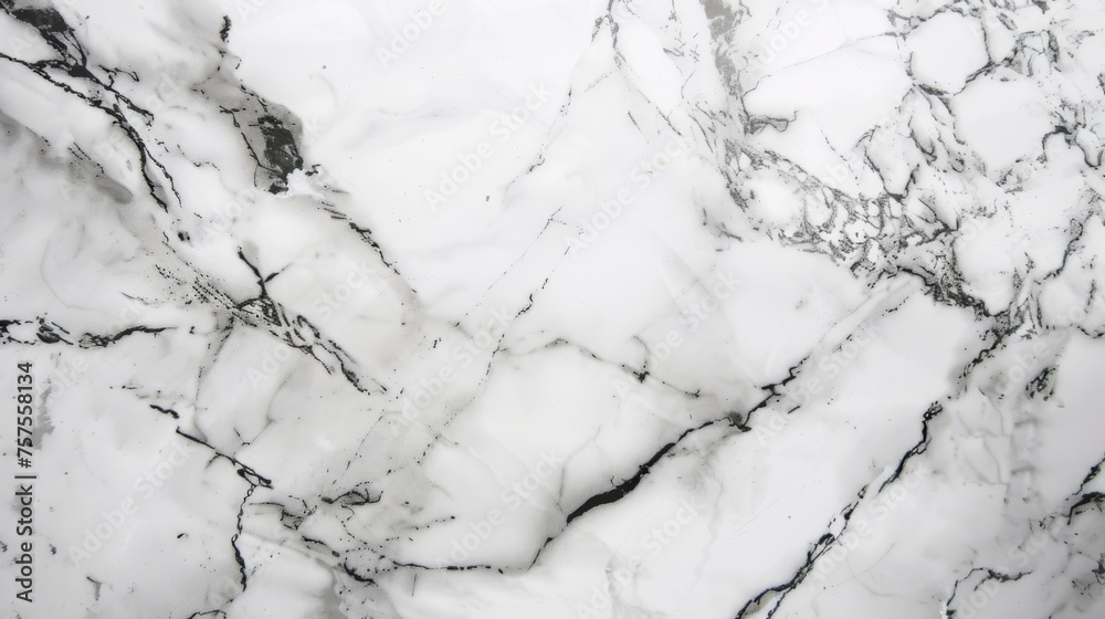 Intricate Details of White Marble with Grey Veining Macro Photography